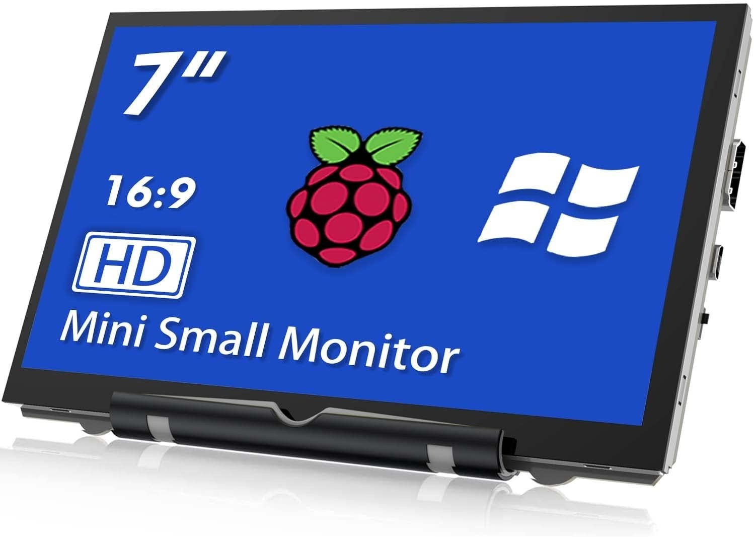 [해외] 햄티산 라즈베리 파이 화면 7인치 HDMI 모니터 800x480 LCD 디스플레이 미니 소형 5/4/3/2/B/B+ Win11/10/8/7 (비터치),