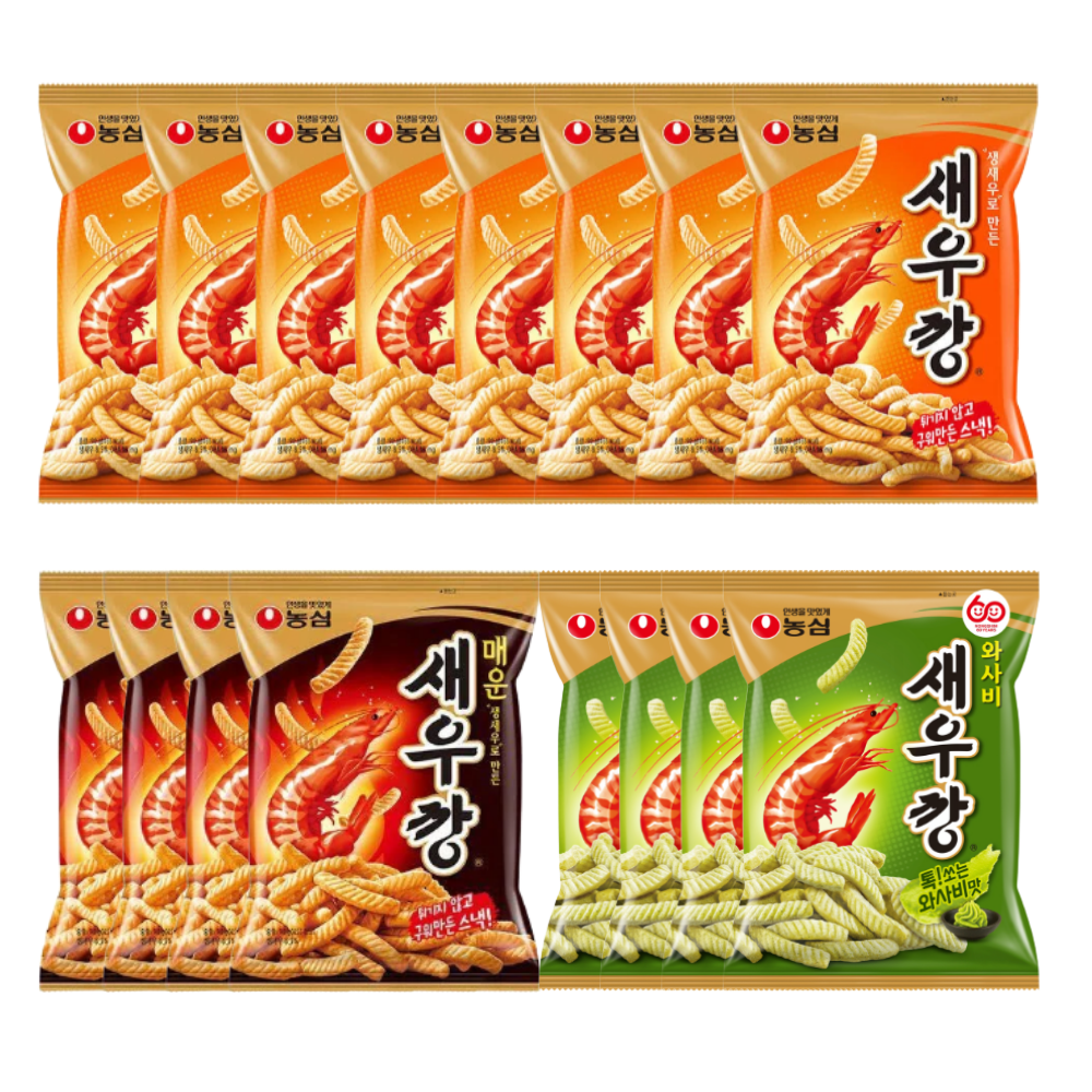 농심새우깡8+매운새우깡4+와사비새우깡4