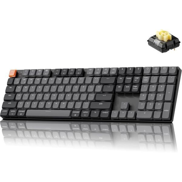 [해외] Keychron 키크론 K5 버전 2 무선 블루투스 로우 프로파일 기계식 키보드 QMK 런처 탑재 풀사이즈 레이아웃 밀크 POM 바