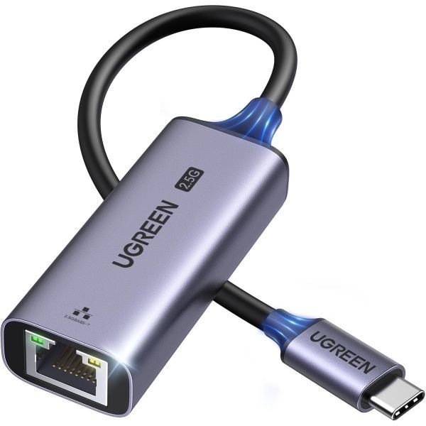 UGREEN [해외] UGREEN USB C 이더넷 어댑터 2.5G 노트북용 알루미늄 재질 Type 썬더볼트 4 3 호환 RJ45 네트워크 인터넷 연결 NAS MacBook Air