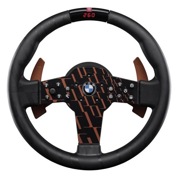 [해외] Fanatec 파나텍 Sim Racing CSL 스티어링 휠 BMW – 고무 그립 LED 디스플레이 RevStripe 금속 시프터 패들 PC PS5 PS4 203343