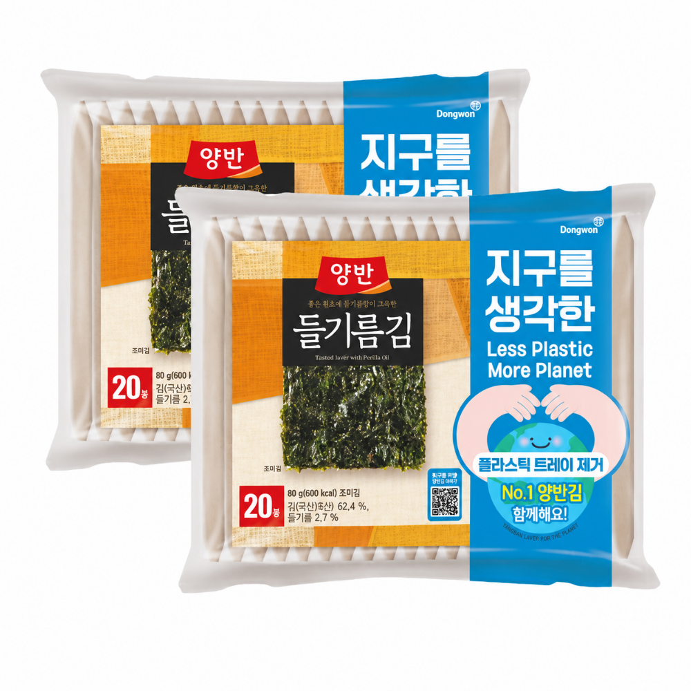 양반 들기름김 식탁20P(8매) 에코패키지 2세트 총 40p