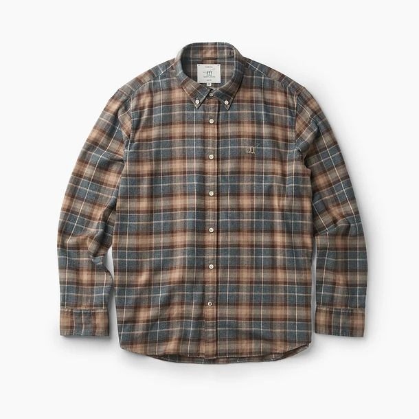 (남성)[Imported Fabric] 브라운 그레이 체크 셔츠 (레귤러핏) (AHSAW25861BRX)
