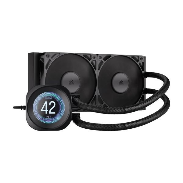 [해외] Corsair 커세어 Nautilus 240 RS LCD 수랭 CPU 쿨러 – 2.1인치 IPS 화면 240mm 일체형 저소음 데이지 체인 지원 Intel LGA 1851 1700