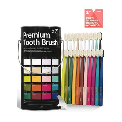 HETRAS BEAUTYプレミアムパステルデュアル微弾性モ歯ブラシ21個入りギフトセット4144116