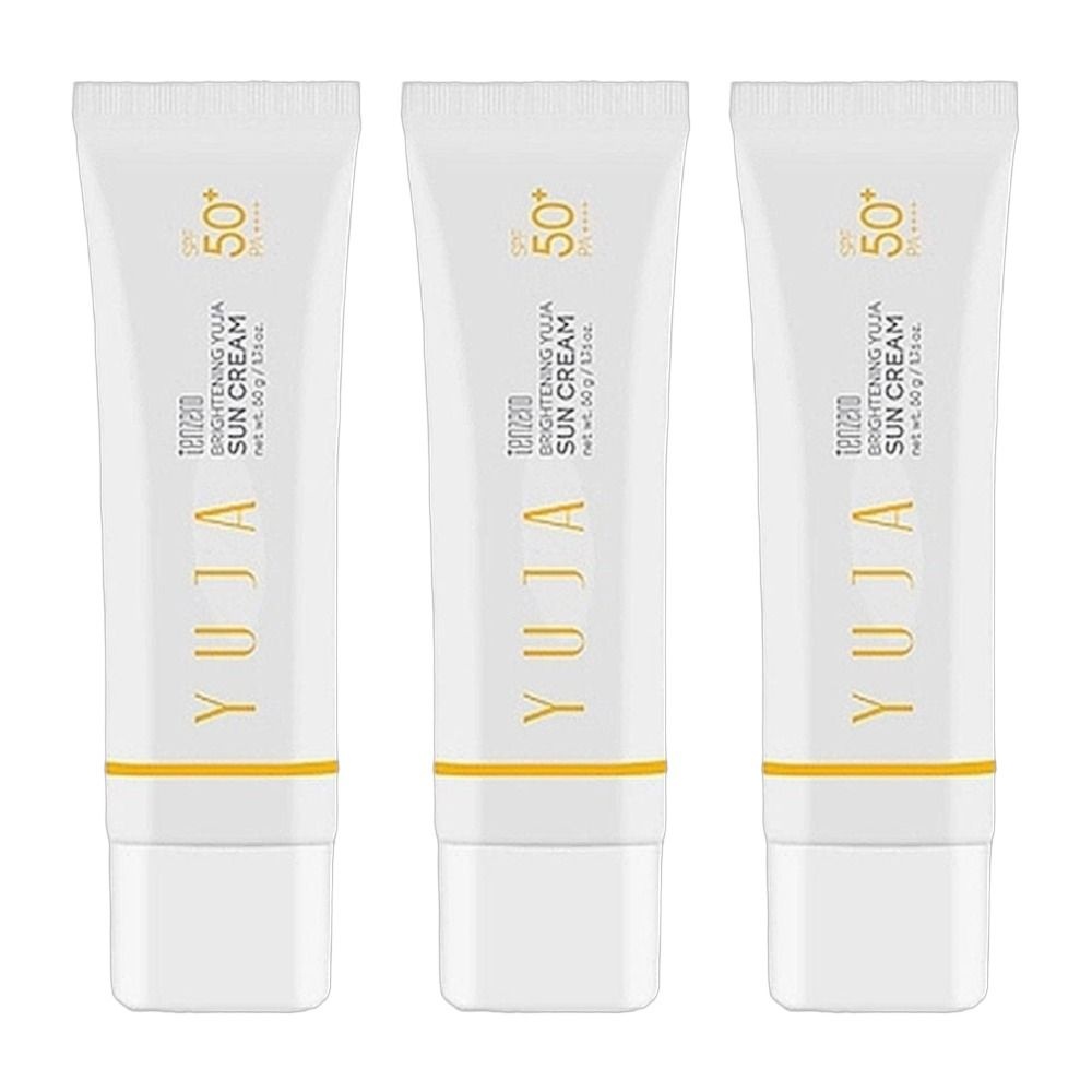텐제로 끈적임없는 브라이트닝 유자 선 크림 50g 3개 스포츠 피부과 눈시림없는 선크림