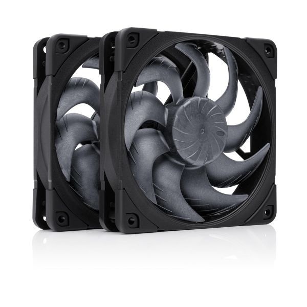 Noctua 스토어 방문하기 [해외] Noctua NF-A12x25 G2 PWM Sx2-PP chromax.블랙, 푸시풀 및 사이드바이사이드 구성에 적합한 듀얼 팬 세트 (블랙)