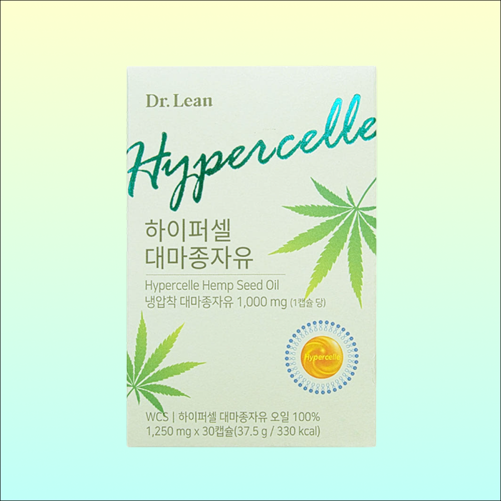 닥터린 하이퍼셀 대마종자유 1250mg 냉압착 대마종자유 1000mg 함유 30캡슐 1개 햄프씨드오일 식물성오일
