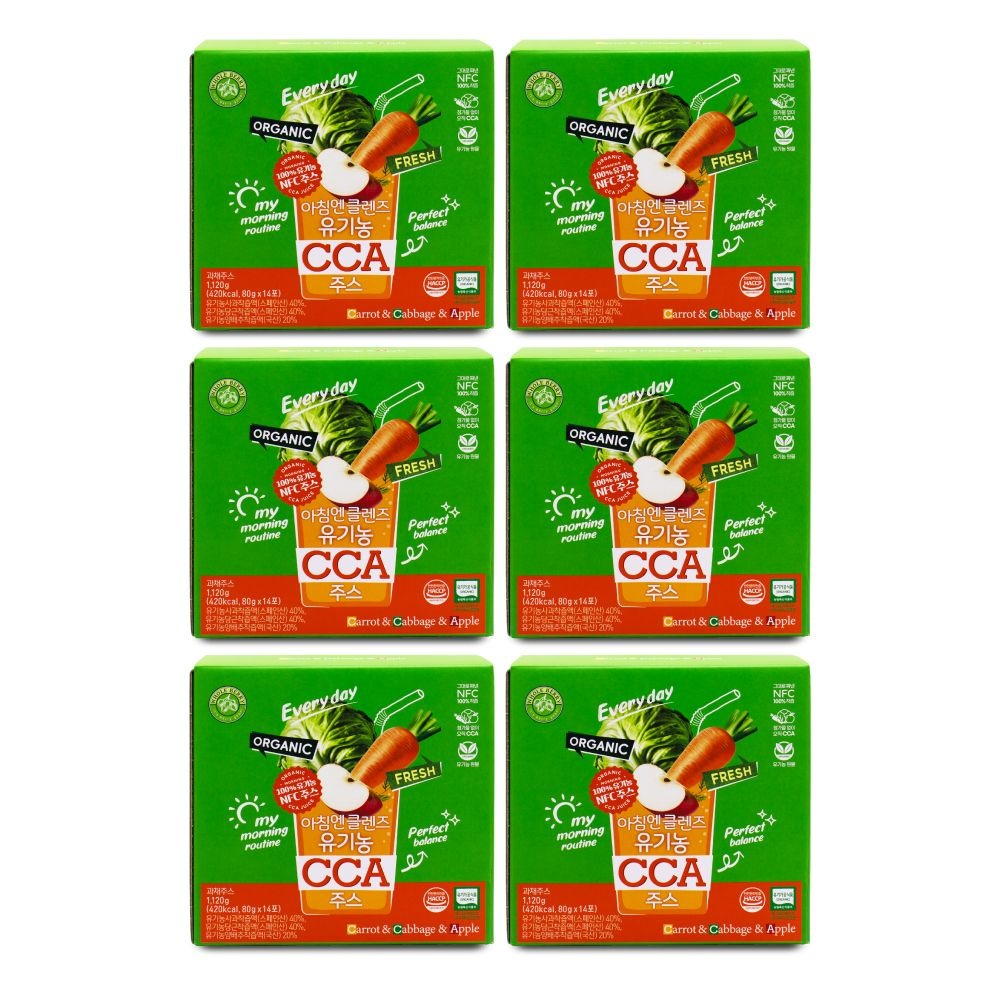 홀베리 까주스 아침엔 클렌즈 유기농 CCA주스 80g x 14포 X 6박스 I