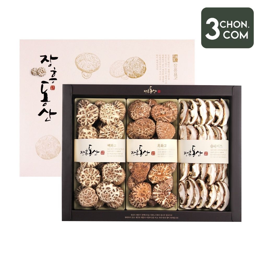 [롯데백화점] 삼촌밥먹자 장흥표고 백화고 혼합 선물세트 370g(백화고+흑화고+슬라이스)