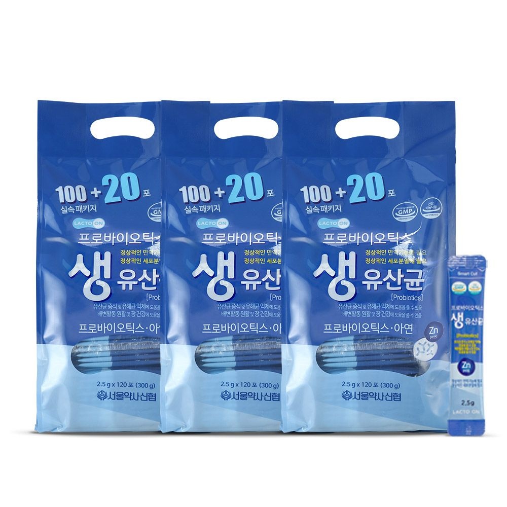 [롯데백화점] 서울약사신협 [서울약사신협] 락토온 프로바이오틱스 생유산균 120포 3세트(12개월분)