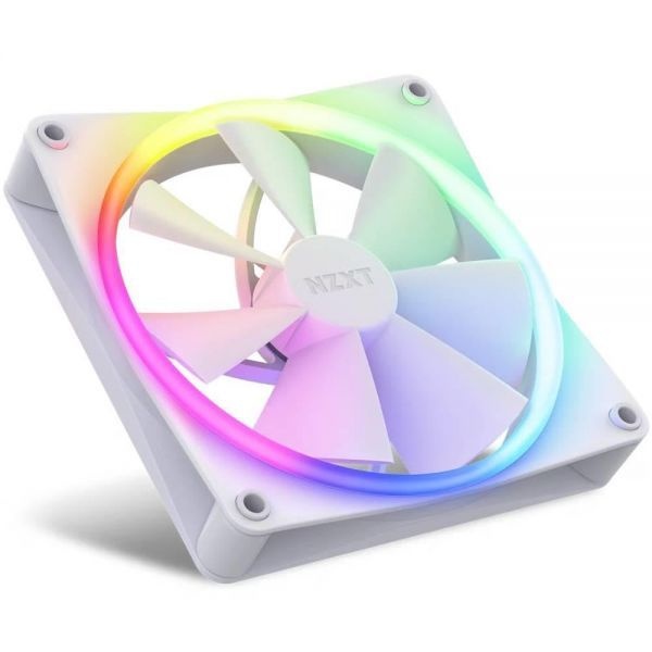 NZXT [해외] NZXT F140 RGB 팬 RF R14DF W1 고급 조명 커스터마이징 초저소음 냉각 2개 세트 컨트롤러 포함 140mm 화이트 310029