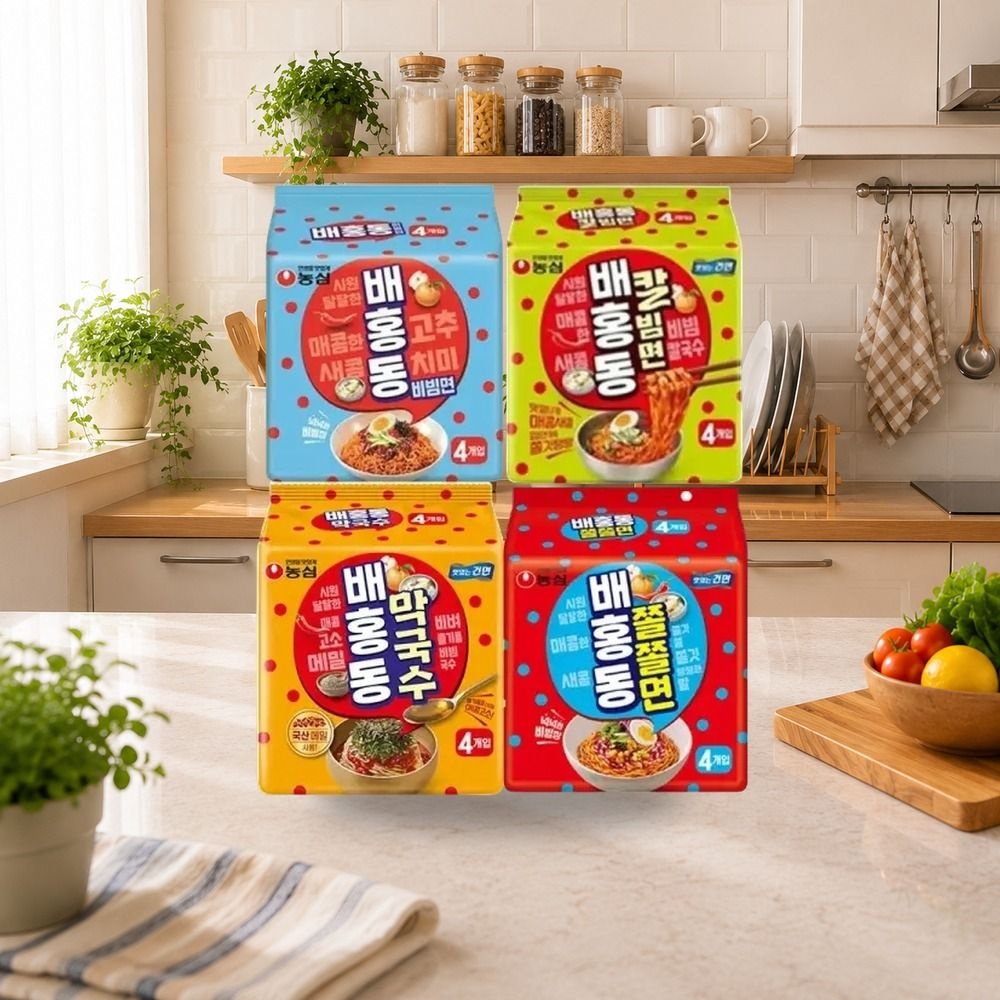 농심 농심 배홍동만 비빔면4 칼빔면4 쫄빔면4 막국수4