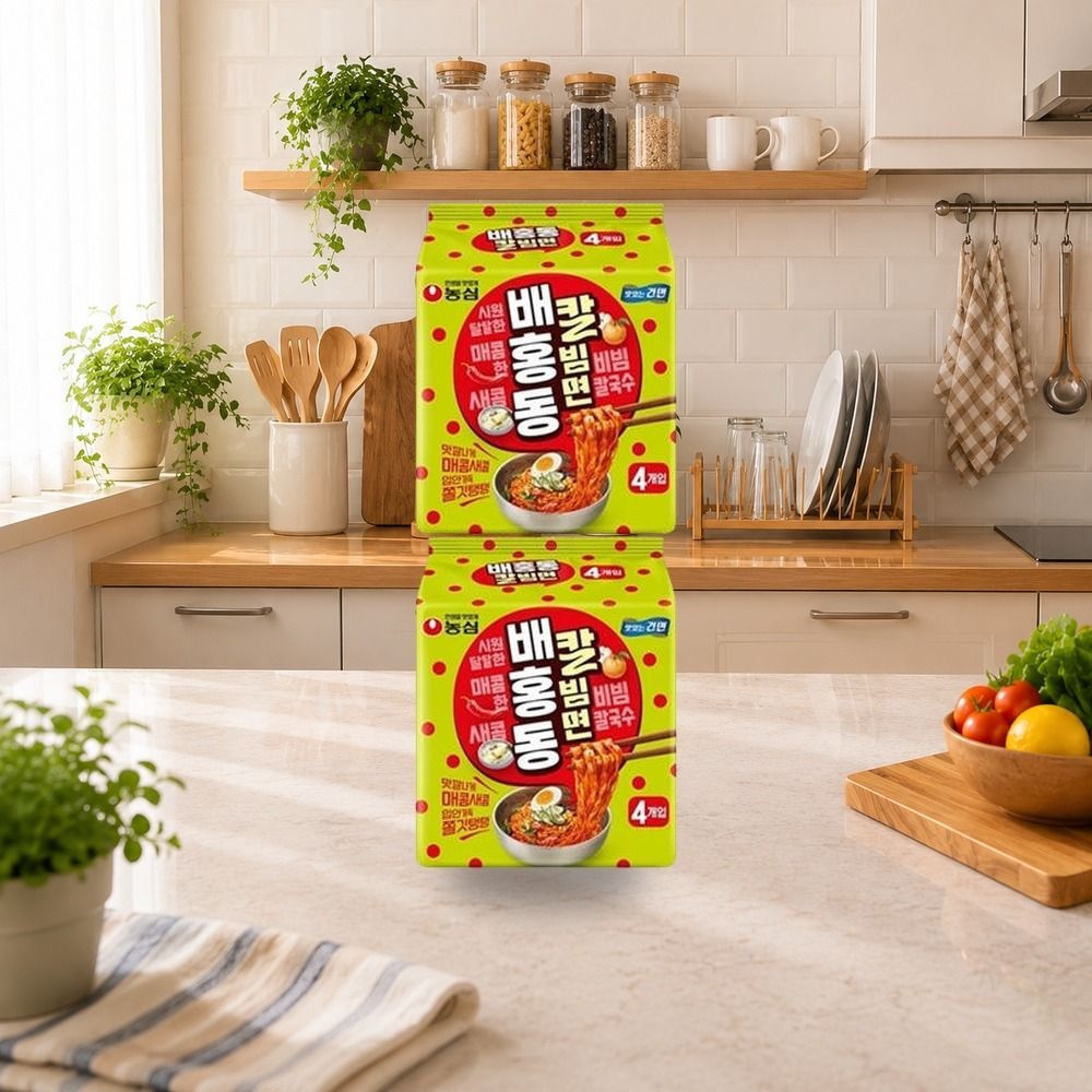 농심 농심 배홍동 칼빔면, 128g, 4입, 4개