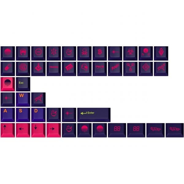 [해외] DROP 드롭 MiTo GMK 레이저 커스텀 기계식 키보드 노벨티 키캡 세트 44키 이중 사출 ABS 체리 프로파일 288261
