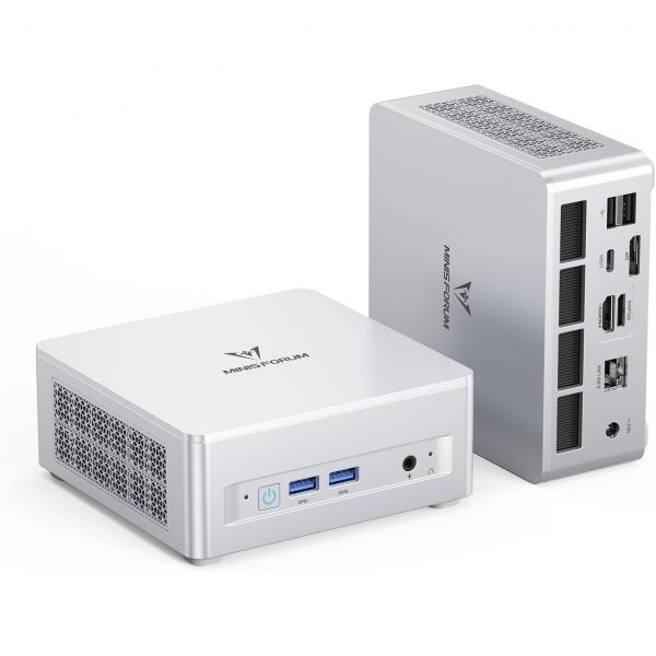 [해외] MINISFORUM UM880 Plus 미니 PC AMD Ryzen 7 8845HS 8코어 16코어 최대 5.1GHz 32GB DDR5 1TB PCIe4.0 SSD HDMI DP USB4 트리플 출력 OCuLink 포