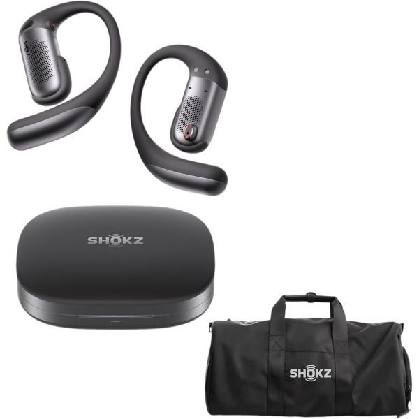 SHOKZ [해외] SHOKZ 샥즈 OpenFit Pro 블랙 오픈 이어 헤드폰 스포츠 운동 여행용 짐백 포함 294572