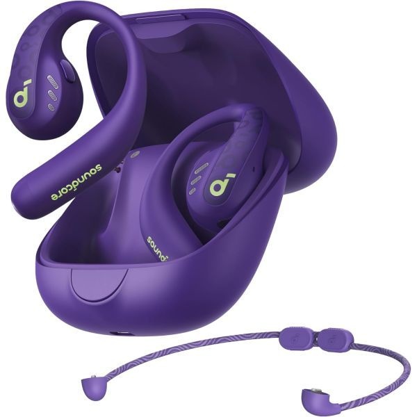 Soundcore [해외] Anker Soundcore 앵커 사운드코어 Aerofit Pro Deep Purple | (블루투스 5.3) [오픈이어 무선 이어폰 / 3D 오디오 IP55 방진 방수
