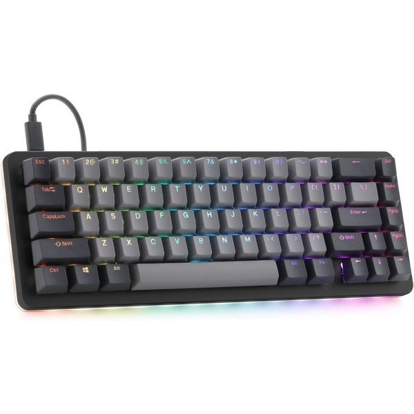 [해외] DROP 드롭 ALT 기계식 키보드 65% 67키 게이밍 핫스왑 스위치 프로그래밍 가능한 매크로 RGB LED 백라이트 USB C 이중 사