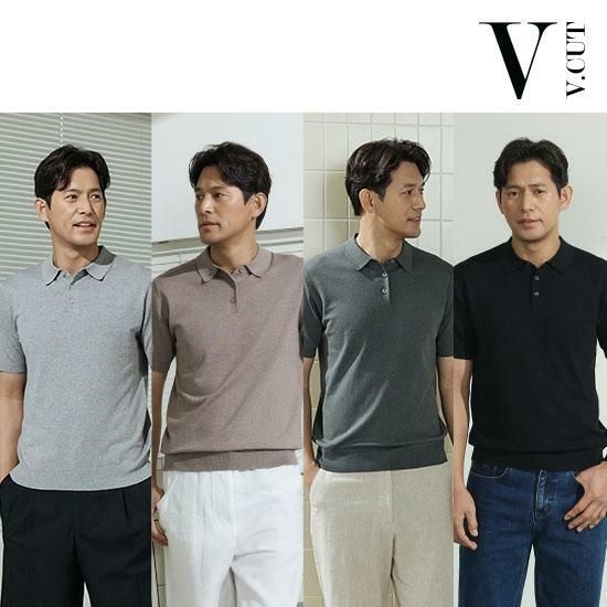 [TV상품]브이컷 26SS NEW 남성 린넨 카라니트 4종
