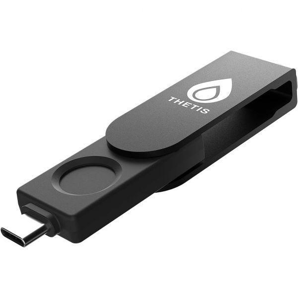 [해외] Thetis BIOFP Plus FIDO2 지문 보안 키 하드웨어 패스키 (USB Type C/생체 인식/FIDO 인증), 2FA/MFA 인증 앱 장치, Windows, macOS, Li