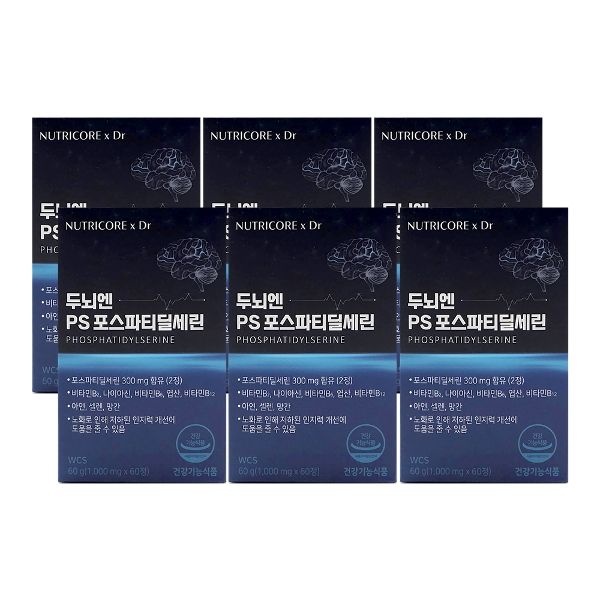 뉴트리코어 두뇌엔 PS 포스파티딜세린 1000mg x 60정 x 6박스