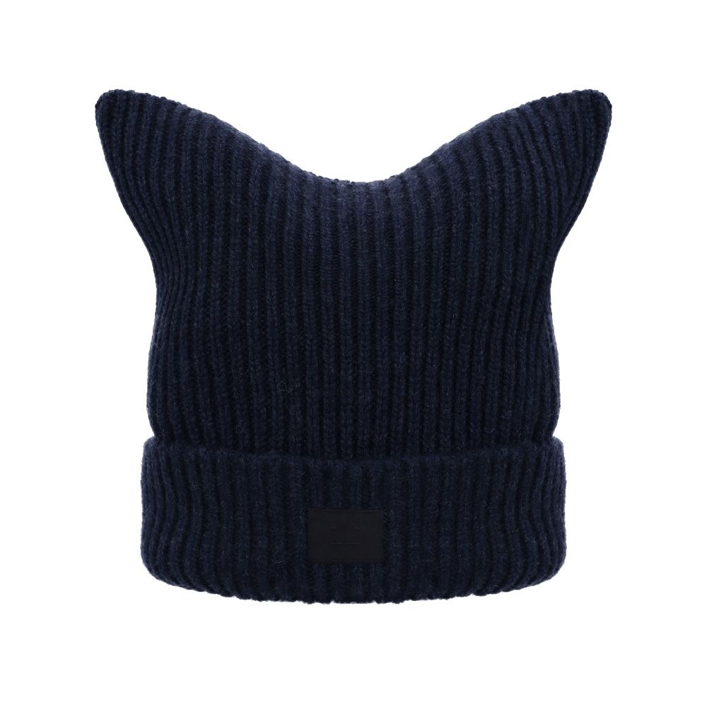 아크네 스튜디오 아크네스튜디오 C40426 NAVY MELANGE (AHE) 페이스 로고 패치 비니