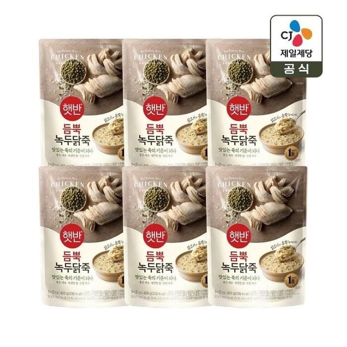 햇반죽 듬뿍 녹두닭죽 420g x6개
