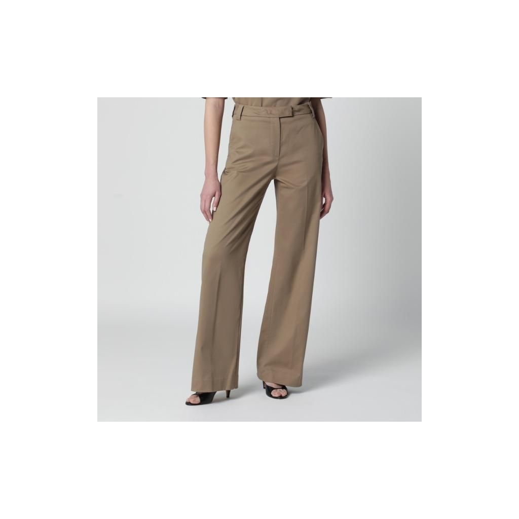[해외] TheLatest Cognac cotton palazzo trousers TLWD3100T0176ABTP/XM_LATES-T0031_102-46 Brown  [관부가세포함]