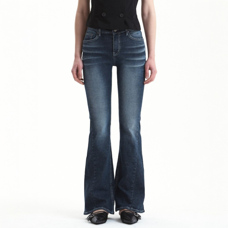 시너진 102 CAT WASHING MID-RISE JEANS DEEP BLUE