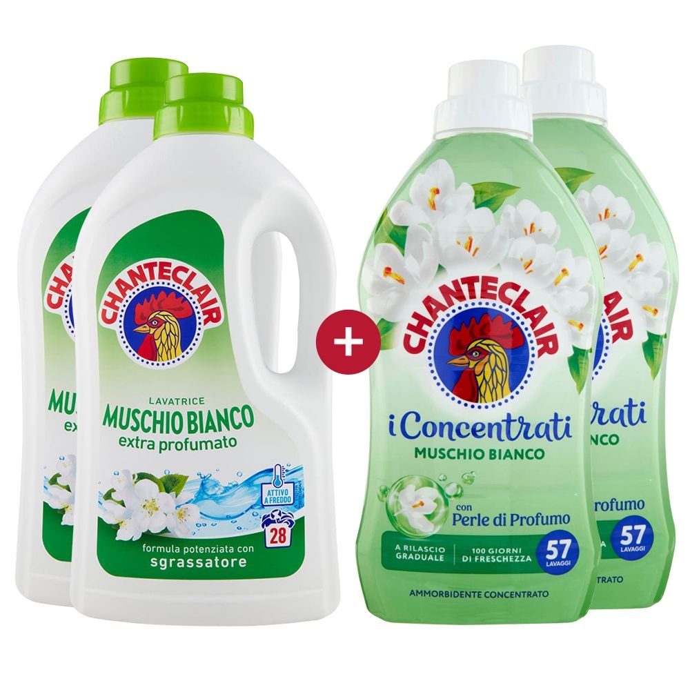 샹떼클레어 화이트 머스크 세탁세제 1260ml + 고농축 섬유유연제 1140ml 2+2 세트
