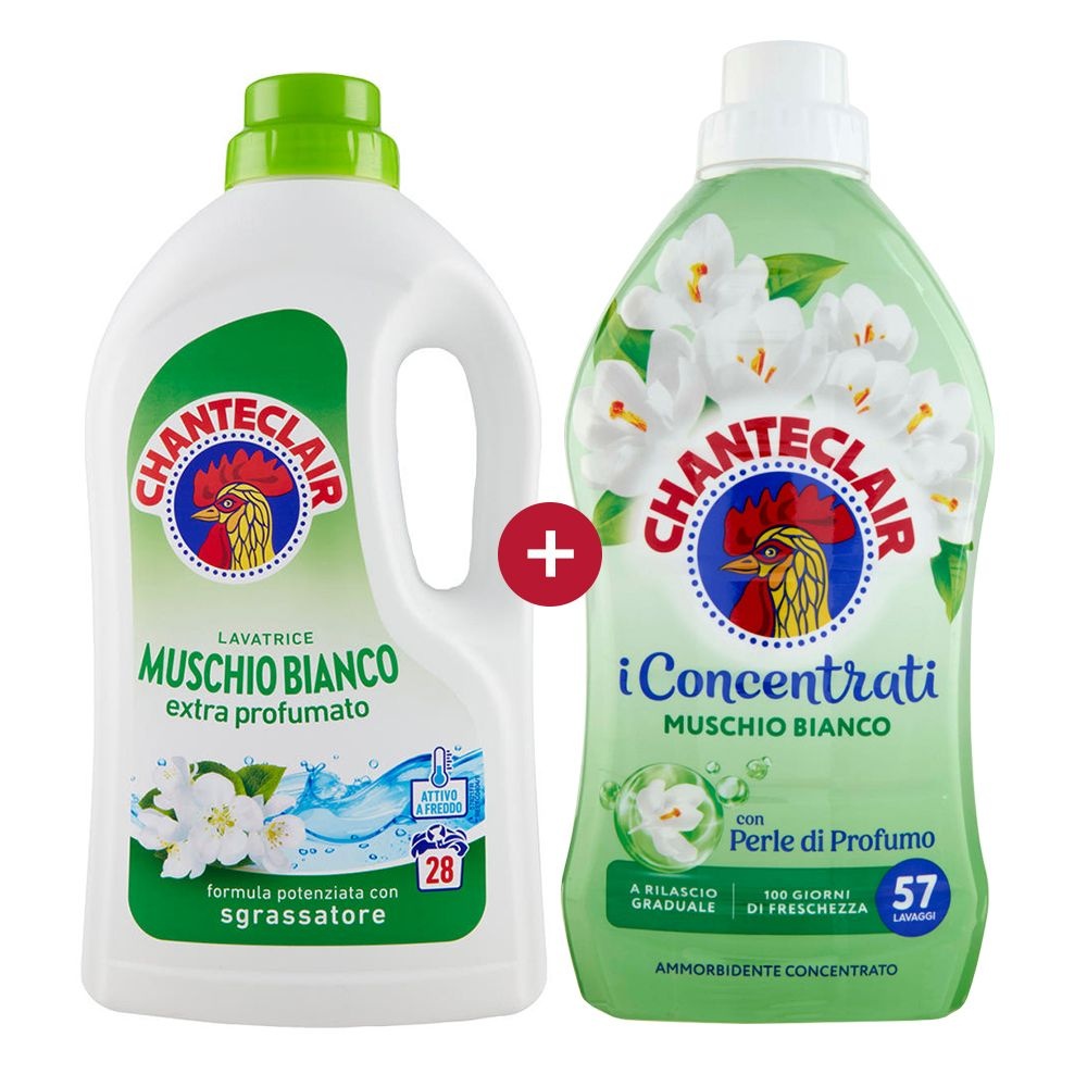 샹떼클레어 화이트 머스크 세탁세제 1260ml + 고농축 섬유유연제 1140ml 1+1 세트
