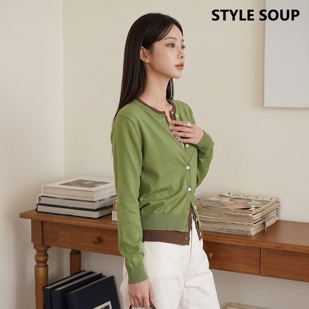 베이직 라운드넥 카디건 SC8GDE1