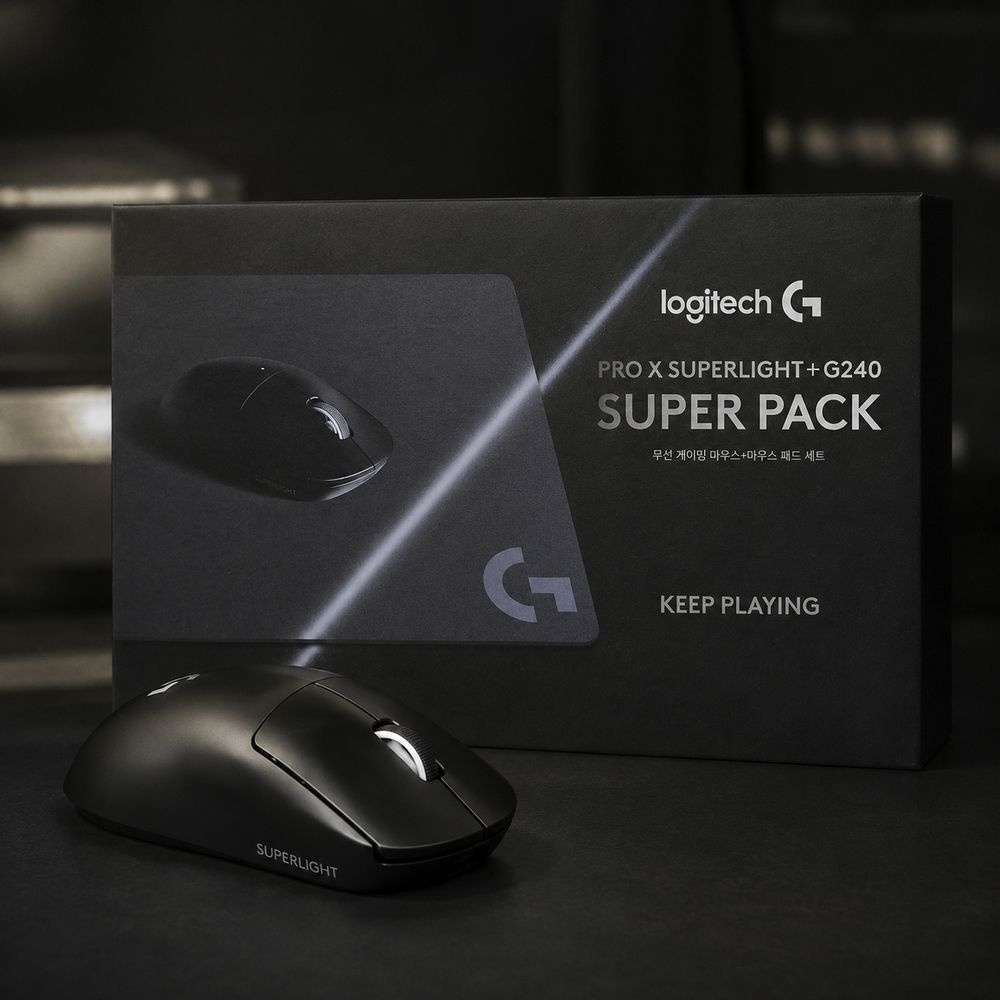 코스트코 로지텍 무선게이밍마우스 G PRO 슈퍼라이트1 지프로 G240 마우스패드 세트 FPS PC게임