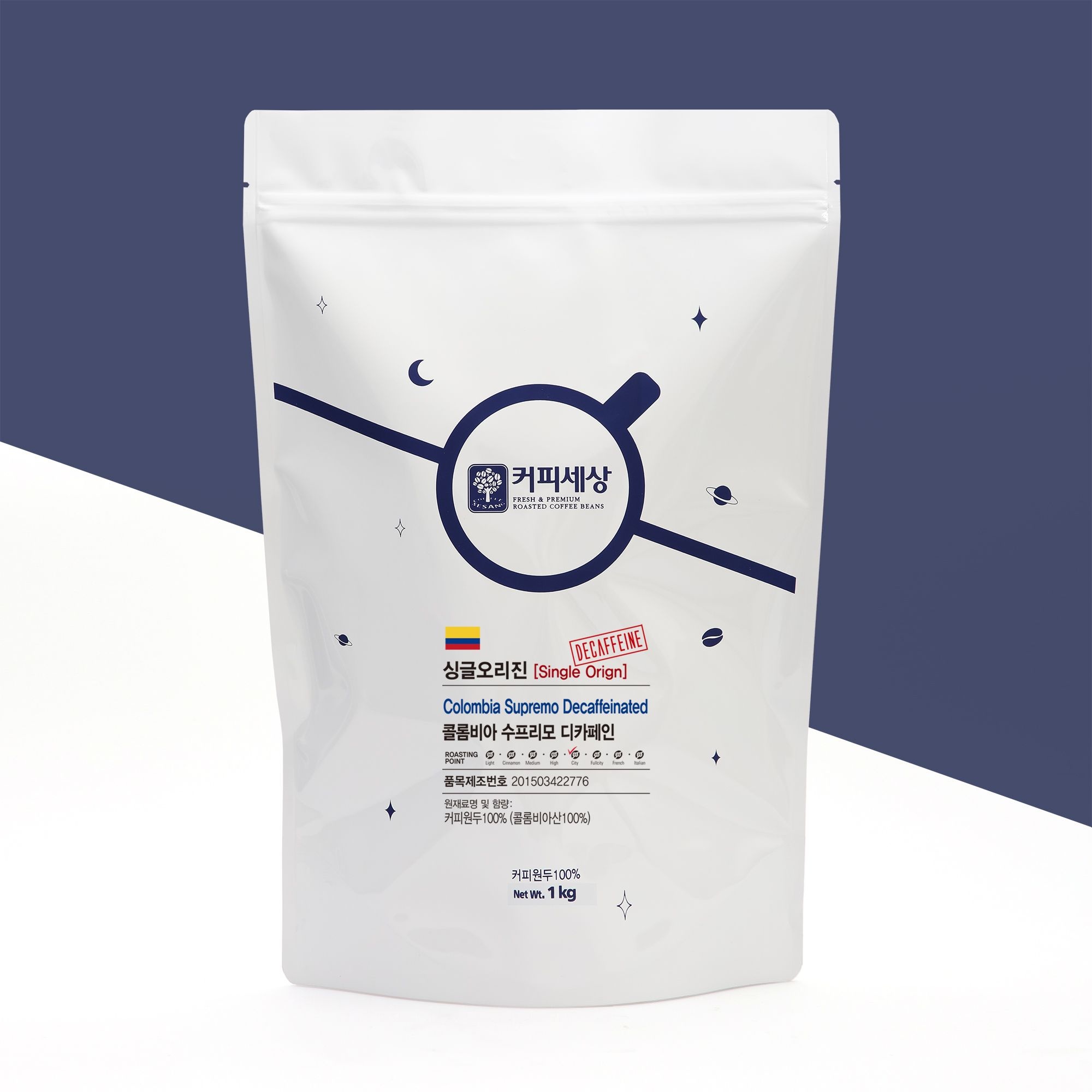 커피세상 디카페인원두 콜롬비아 수프리모 디카페인 1kg