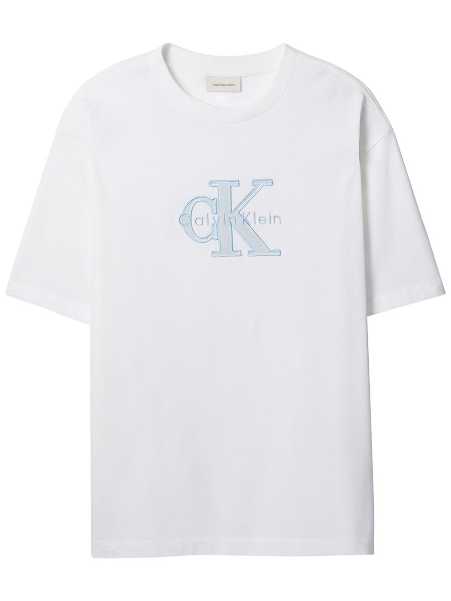 남성 CK 엘리베이티드 반팔 티셔츠 화이트 4RF819G (4RF819G-YAF) 정국착용