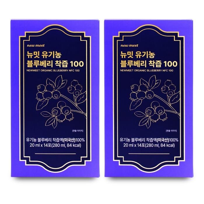 뉴밋 유기농 블루베리 착즙 100 20ml x 14포 X 2박스 I
