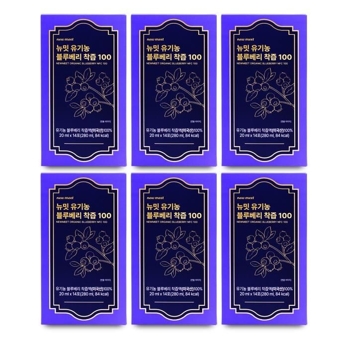 뉴밋 유기농 블루베리 착즙 100 20ml x 14포 X 6박스 I