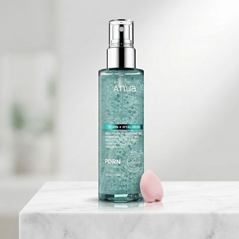 아누아 PDRN 피디알엔 히알루론산 수분 캡슐 미스트 100ml + 미스트 퍼프 1개