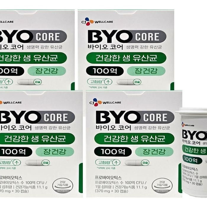바이오코어 건강한 생 유산균 100억 30캡슐 4박스 4개월분(AD)