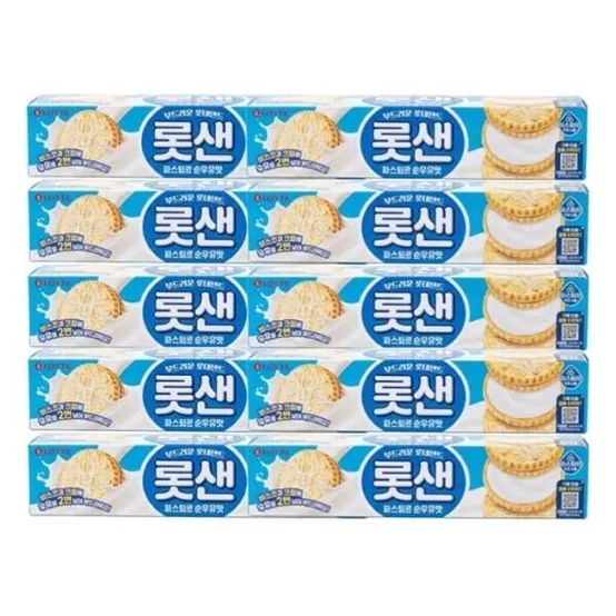 [셀러허브 식품] 롯데제과 롯데샌드 파스퇴르 순우유맛 105g 10개
