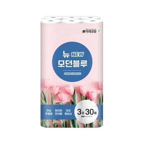 미래생활 모던블루 두루마리휴지 3겹 화장지 30롤