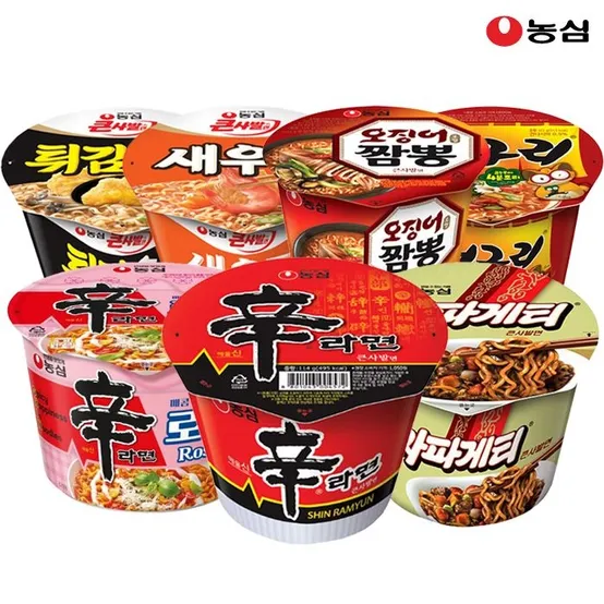 [APP전용] 농심 큰사발4종 16개(신라면4+튀김우동4+짜파게티4+신라면로제4)