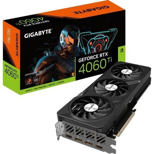기가바이트 NVIDIA GeForce RTX 4060 Ti 게이밍 OC 그래픽 카드 - 16GB GDDR6 128비트 PCI-E 4.0 2595MHz 코어 클럭 2배 D