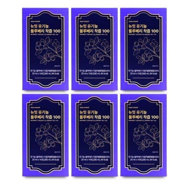 뉴밋 유기농 블루베리 착즙 100 20ml x 14포 X 6박스 I