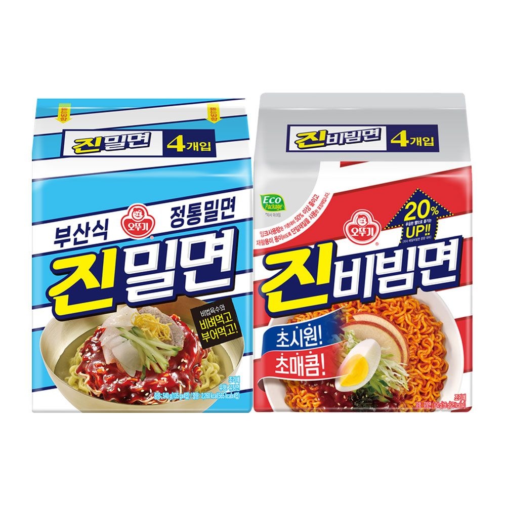 오뚜기 [NEW] [1+1] 오뚜기 진밀면 135g 4개+진비빔면 156g 4개 외 8종