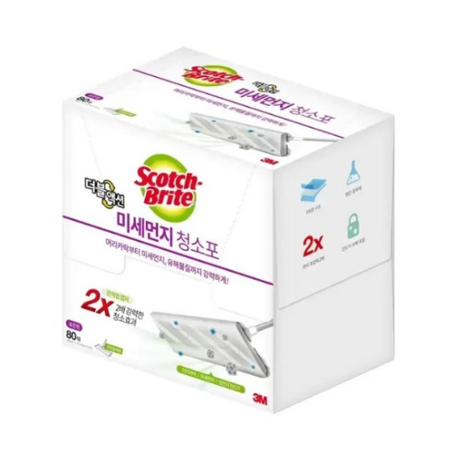 스카치브라이트 일회용 미세먼지 마른 청소포 80매