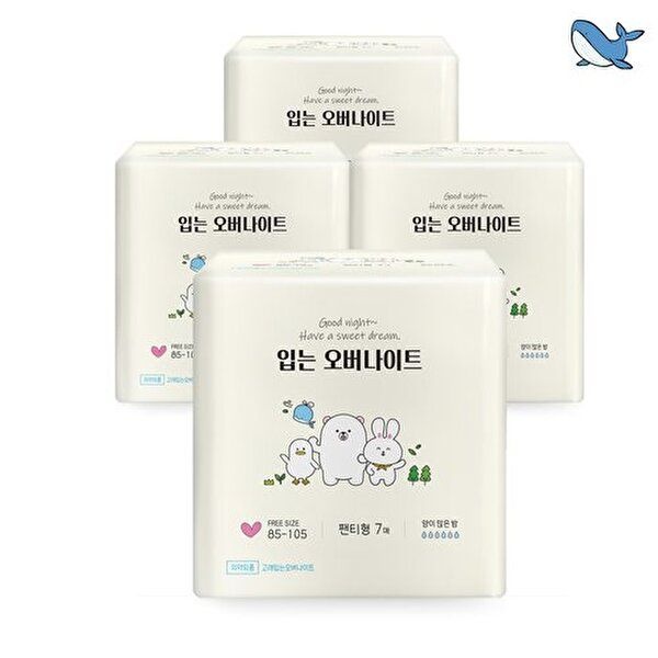 [춤추는고래]춤추는고래 대용량 입는 오버나이트 팬티형 7P x 4팩 (28매)