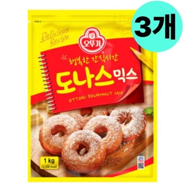 [셀러허브 식품] 오뚜기 도나스믹스 도넛 도너츠 가루 믹스 1kg X 3개