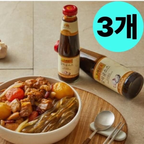 [셀러허브 식품] 오뚜기 이금기 갈릭 굴소스 병 마늘 풍미 520g X 3개
